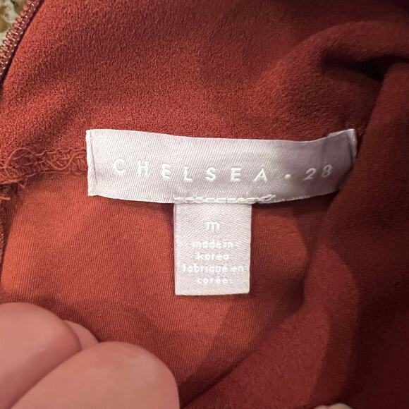 Nordstroms Chelsea28 Women's Rust Burnt Orange Mock Neck Dress - SIZE M - Picture 3 of 10